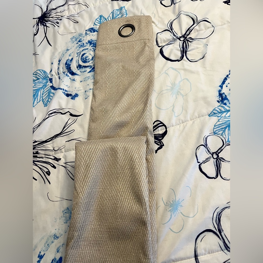 Beige black out curtain panels. NWOT